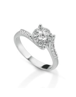ANELLO FANTASIA IN ORO BIANCO 18 K CON DIAMANTI NATURALI E VVS
