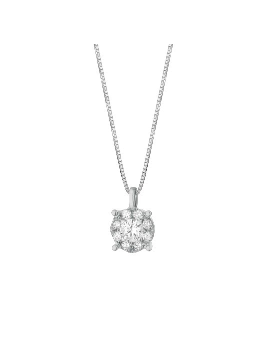 CIONDOLO FANTASIA IN ORO BIANCO 18 K CON DIAMANTI NATURALI E VVS