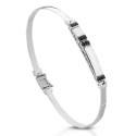 BRACCIALE UOMO ORO BIANCO 18 K CON DIAMANTI NATURALI NERI AAA+++ PREMIUM 0.12 CARATI