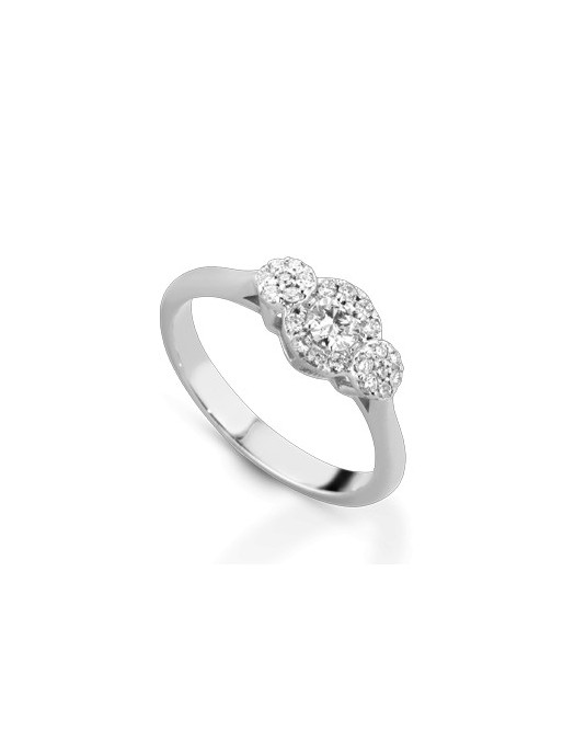 ANELLO FANTASIA IN ORO BIANCO 18 K CON DIAMANTI NATURALI E VVS