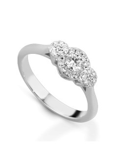 ANELLO FANTASIA IN ORO BIANCO 18 K CON DIAMANTI NATURALI E VVS