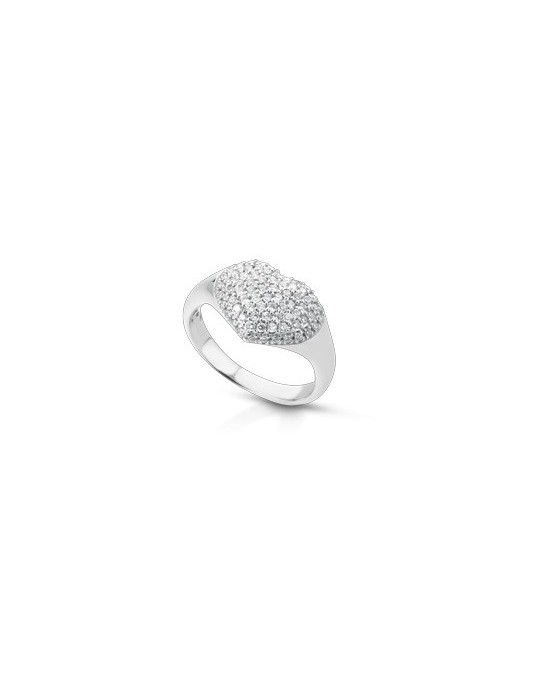 ANELLO FANTASIA IN ORO BIANCO 18 K CON DIAMANTI NATURALI E VVS