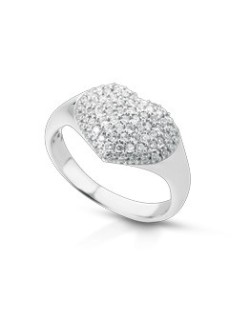 ANELLO FANTASIA IN ORO BIANCO 18 K CON DIAMANTI NATURALI E VVS