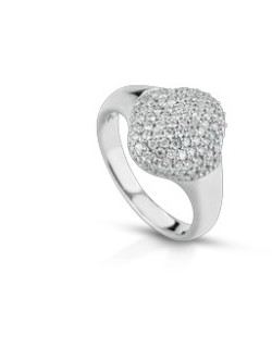 ANELLO FANTASIA IN ORO BIANCO 18 K CON DIAMANTI NATURALI E VVS