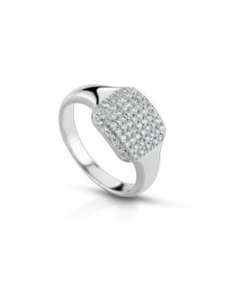 ANELLO FANTASIA IN ORO BIANCO 18 K CON DIAMANTI NATURALI E VVS