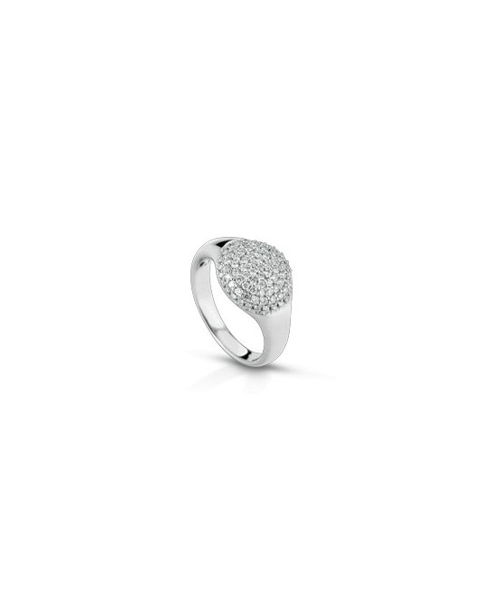 ANELLO FANTASIA IN ORO BIANCO 18 K CON DIAMANTI NATURALI E VVS