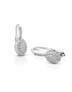 ORECCHINI FANTASIA IN ORO BIANCO 18 K CON DIAMANTI NATURALI E VVS