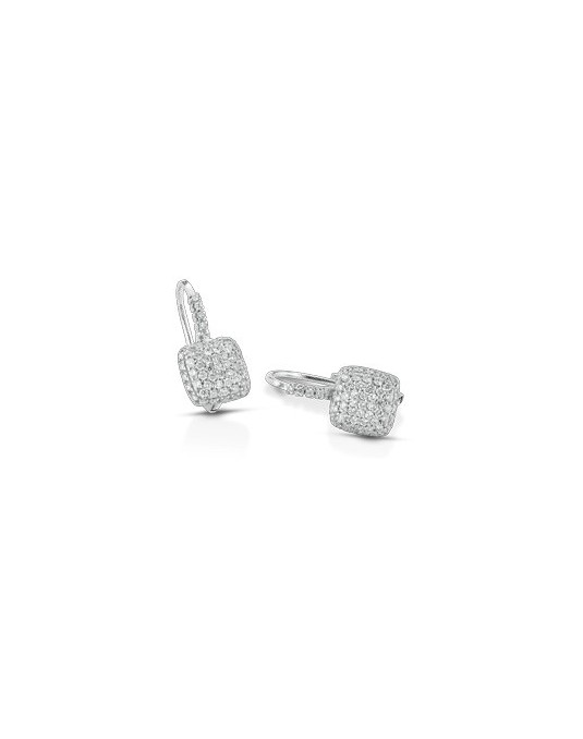 ORECCHINI FANTASIA IN ORO BIANCO 18 K CON DIAMANTI NATURALI E VVS
