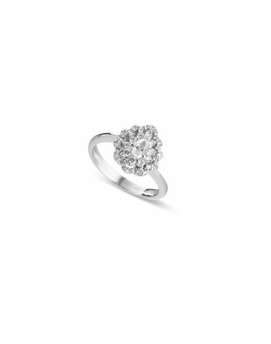 ANELLO FANTASIA IN ORO BIANCO 18 K CON DIAMANTI NATURALI E VVS