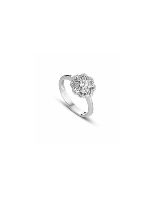 ANELLO FANTASIA IN ORO BIANCO 18 K CON DIAMANTI NATURALI E VVS
