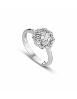 ANELLO FANTASIA IN ORO BIANCO 18 K CON DIAMANTI NATURALI E VVS