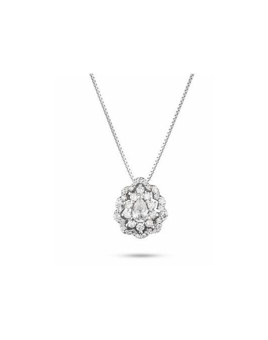 CIONDOLO FANTASIA IN ORO BIANCO 18 K CON DIAMANTI NATURALI E VVS
