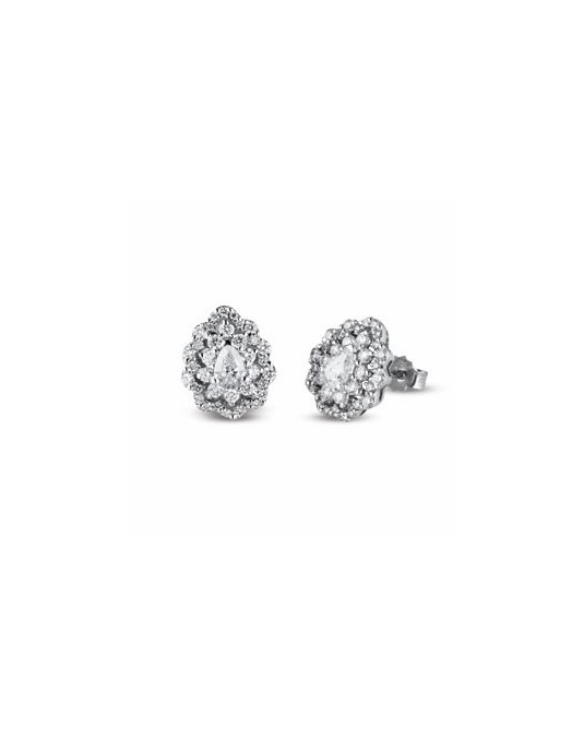 ORECCHINI FANTASIA IN ORO BIANCO 18 K CON DIAMANTI NATURALI E VVS