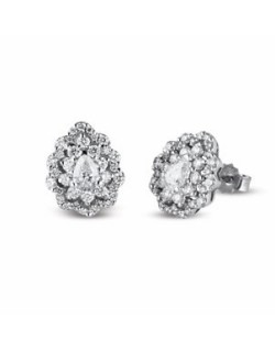 ORECCHINI FANTASIA IN ORO BIANCO 18 K CON DIAMANTI NATURALI E VVS