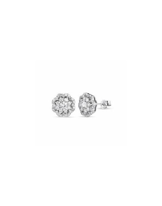ORECCHINI FANTASIA IN ORO BIANCO 18 K CON DIAMANTI NATURALI E VVS
