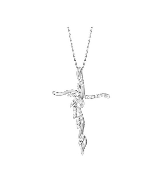 CIONDOLO FANTASIA IN ORO BIANCO 18 K CON DIAMANTI NATURALI E VVS