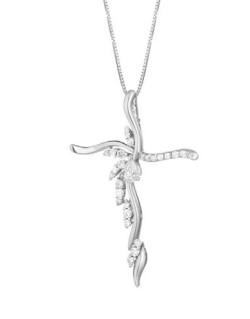 CIONDOLO FANTASIA IN ORO BIANCO 18 K CON DIAMANTI NATURALI E VVS