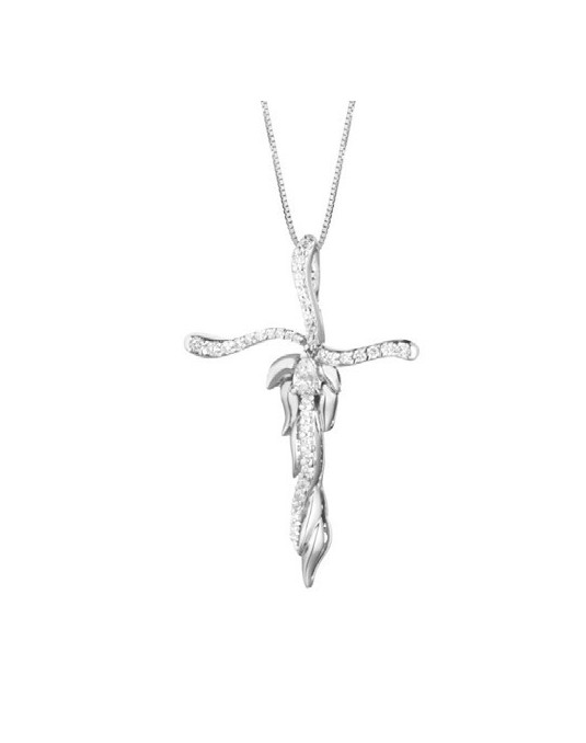 CIONDOLO FANTASIA IN ORO BIANCO 18 K CON DIAMANTI NATURALI E VVS