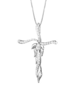 CIONDOLO FANTASIA IN ORO BIANCO 18 K CON DIAMANTI NATURALI E VVS