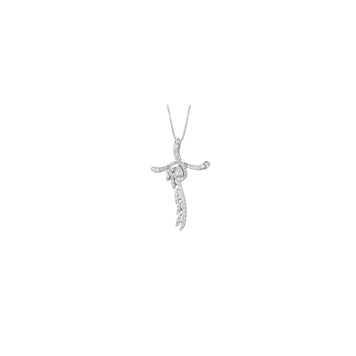 CIONDOLO FANTASIA IN ORO BIANCO 18 K CON DIAMANTI NATURALI E VVS