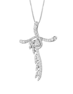 CIONDOLO FANTASIA IN ORO BIANCO 18 K CON DIAMANTI NATURALI E VVS