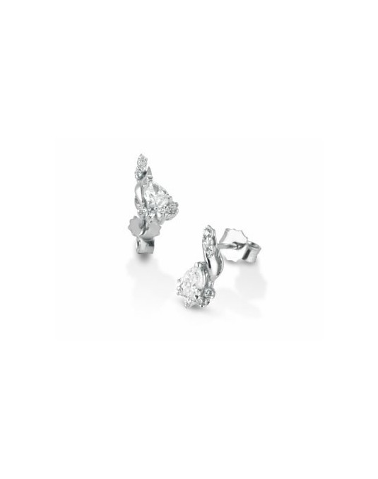 ORECCHINI FANTASIA IN ORO BIANCO 18 K CON DIAMANTI NATURALI E VVS