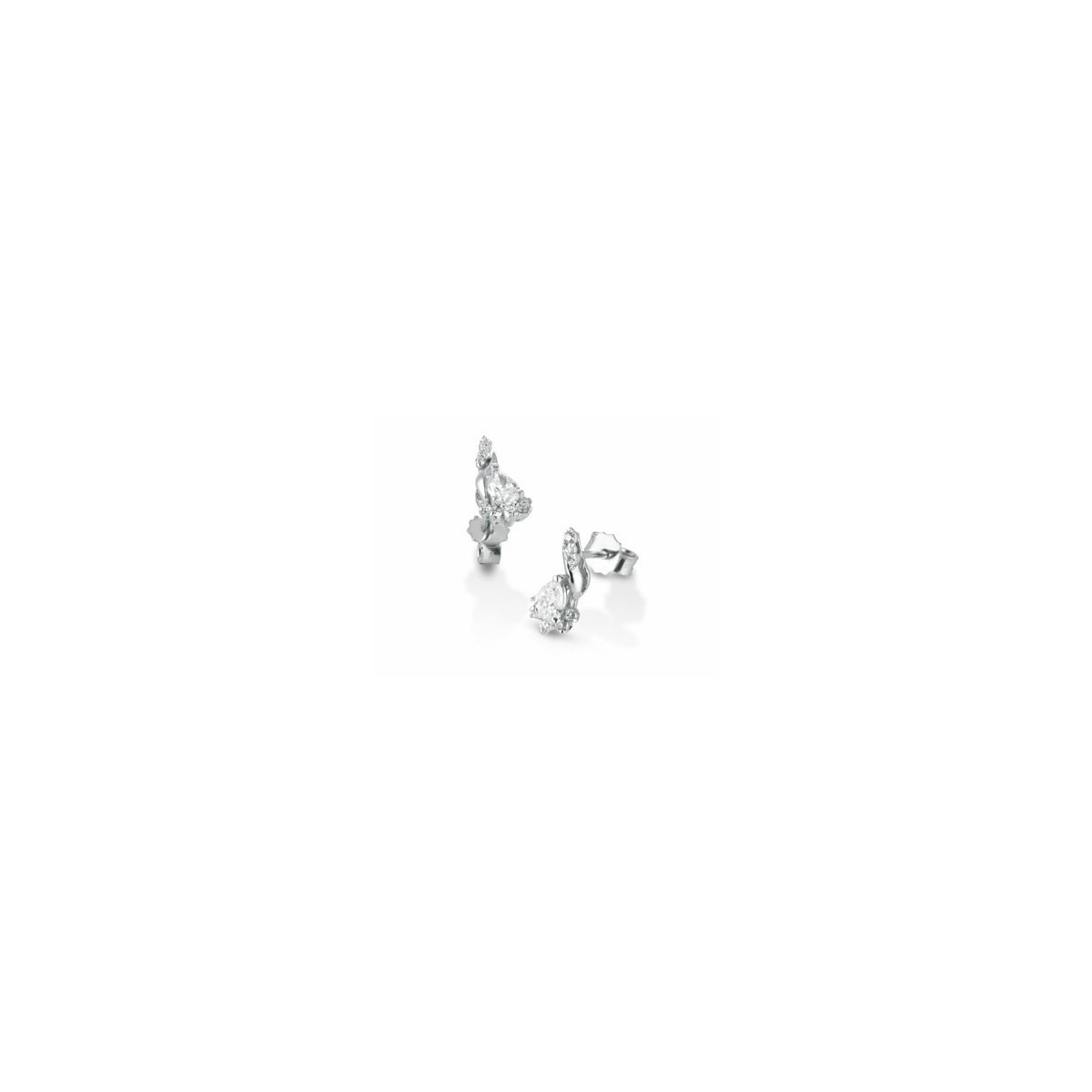 ORECCHINI FANTASIA IN ORO BIANCO 18 K CON DIAMANTI NATURALI E VVS