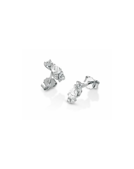 ORECCHINI FANTASIA IN ORO BIANCO 18 K CON DIAMANTI NATURALI E VVS