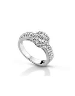 ANELLO FANTASIA IN ORO BIANCO 18 K CON DIAMANTI NATURALI E VVS
