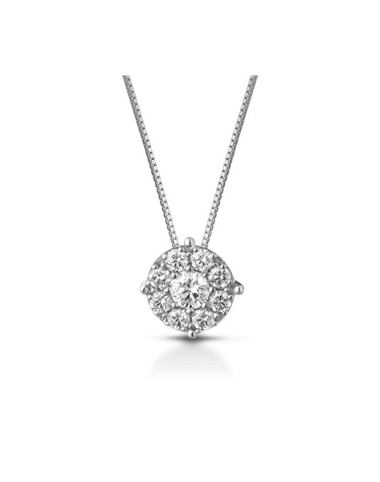 CIONDOLO FANTASIA IN ORO BIANCO 18 K CON DIAMANTI NATURALI E VVS
