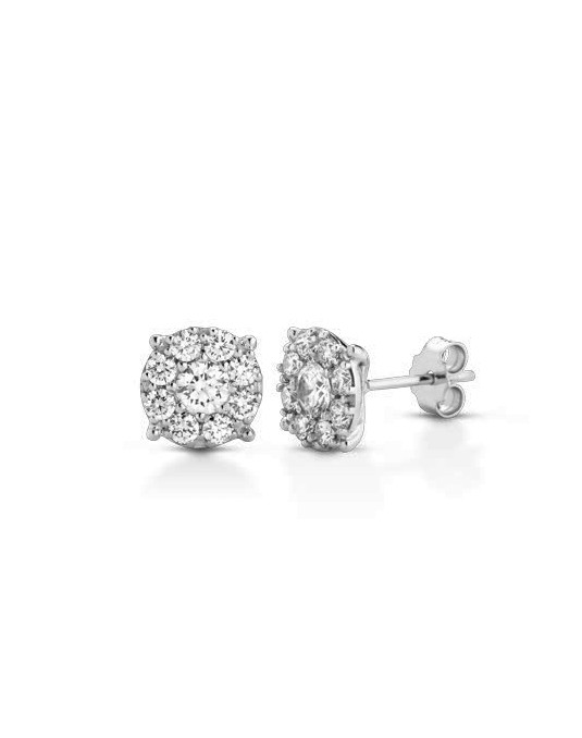 ORECCHINI FANTASIA IN ORO BIANCO 18 K CON DIAMANTI NATURALI E VVS