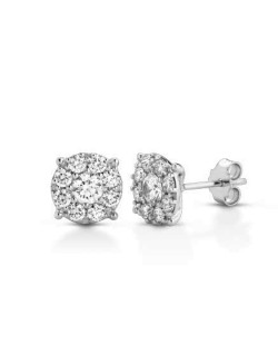 ORECCHINI FANTASIA IN ORO BIANCO 18 K CON DIAMANTI NATURALI E VVS