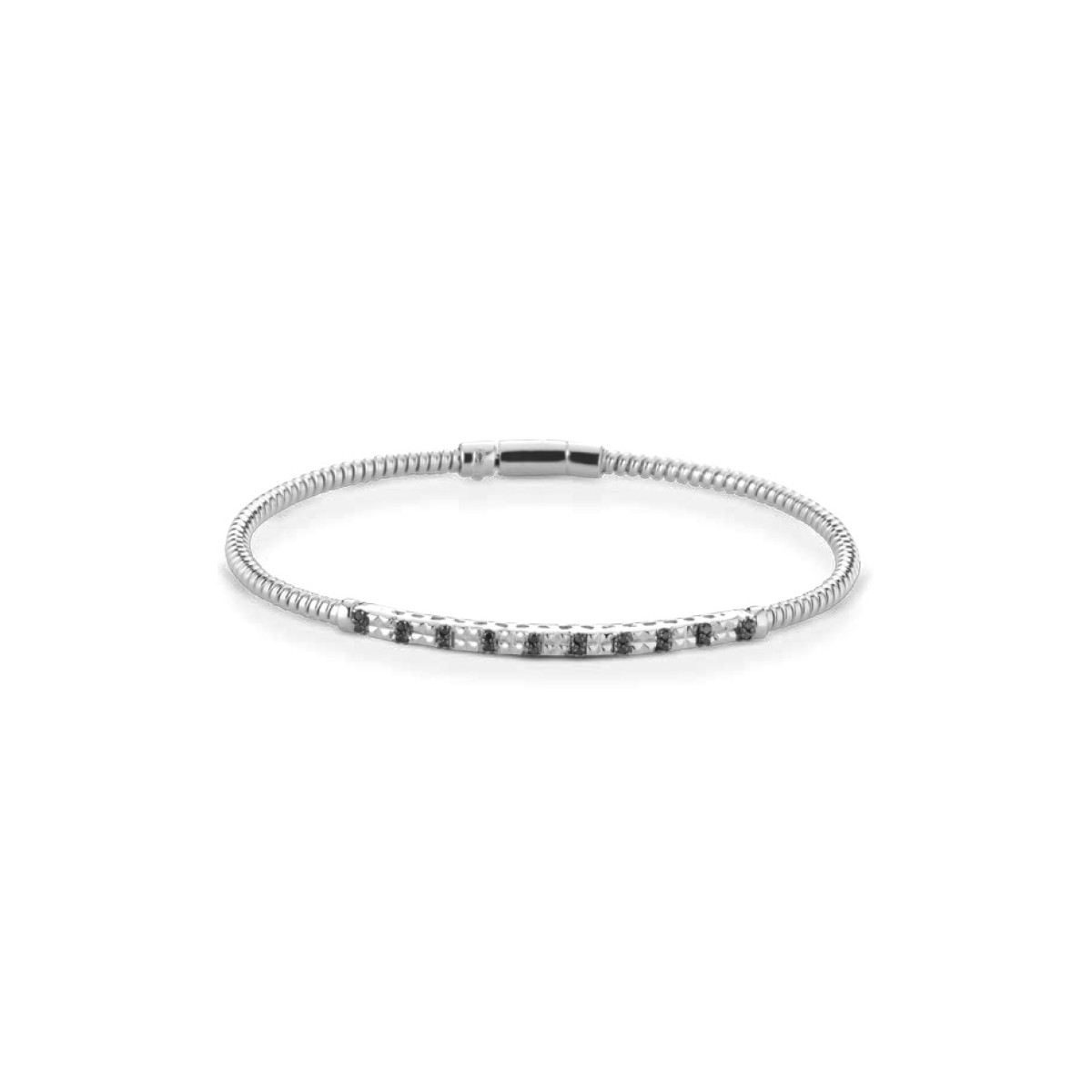 BRACCIALE UOMO ORO BIANCO 18 K CON DIAMANTI NATURALI 0.20 CARATI E VVS