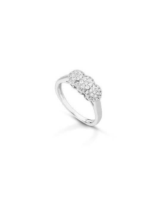 ANELLO FANTASIA IN ORO BIANCO 18 K CON DIAMANTI NATURALI E VVS