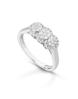 ANELLO FANTASIA IN ORO BIANCO 18 K CON DIAMANTI NATURALI E VVS