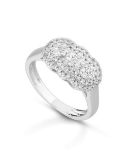 ANELLO FANTASIA IN ORO BIANCO 18 K CON DIAMANTI NATURALI E VVS
