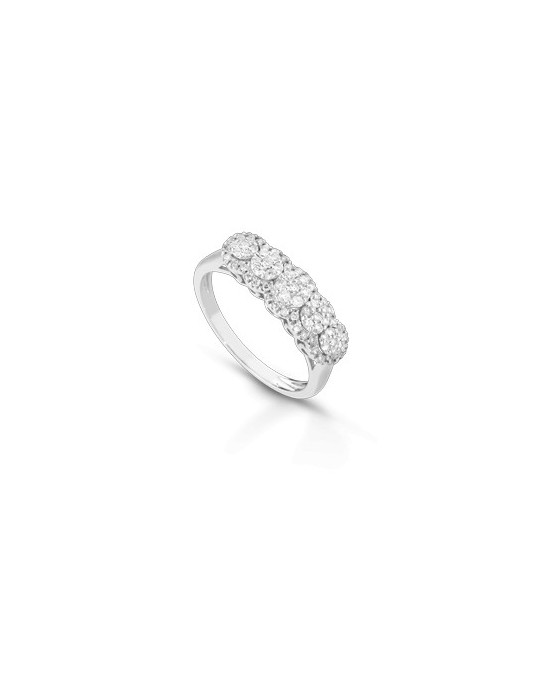 ANELLO FANTASIA IN ORO BIANCO 18 K CON DIAMANTI NATURALI E VVS