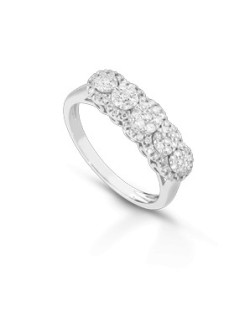 ANELLO FANTASIA IN ORO BIANCO 18 K CON DIAMANTI NATURALI E VVS