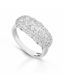 ANELLO FANTASIA IN ORO BIANCO 18 K CON DIAMANTI NATURALI E VVS
