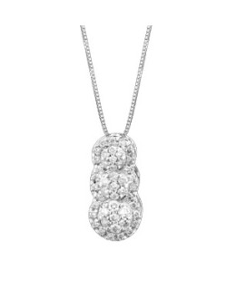 CIONDOLO FANTASIA IN ORO BIANCO 18 K CON DIAMANTI NATURALI E VVS