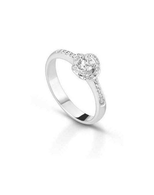 ANELLO FANTASIA IN ORO BIANCO 18 K CON DIAMANTI NATURALI E VVS