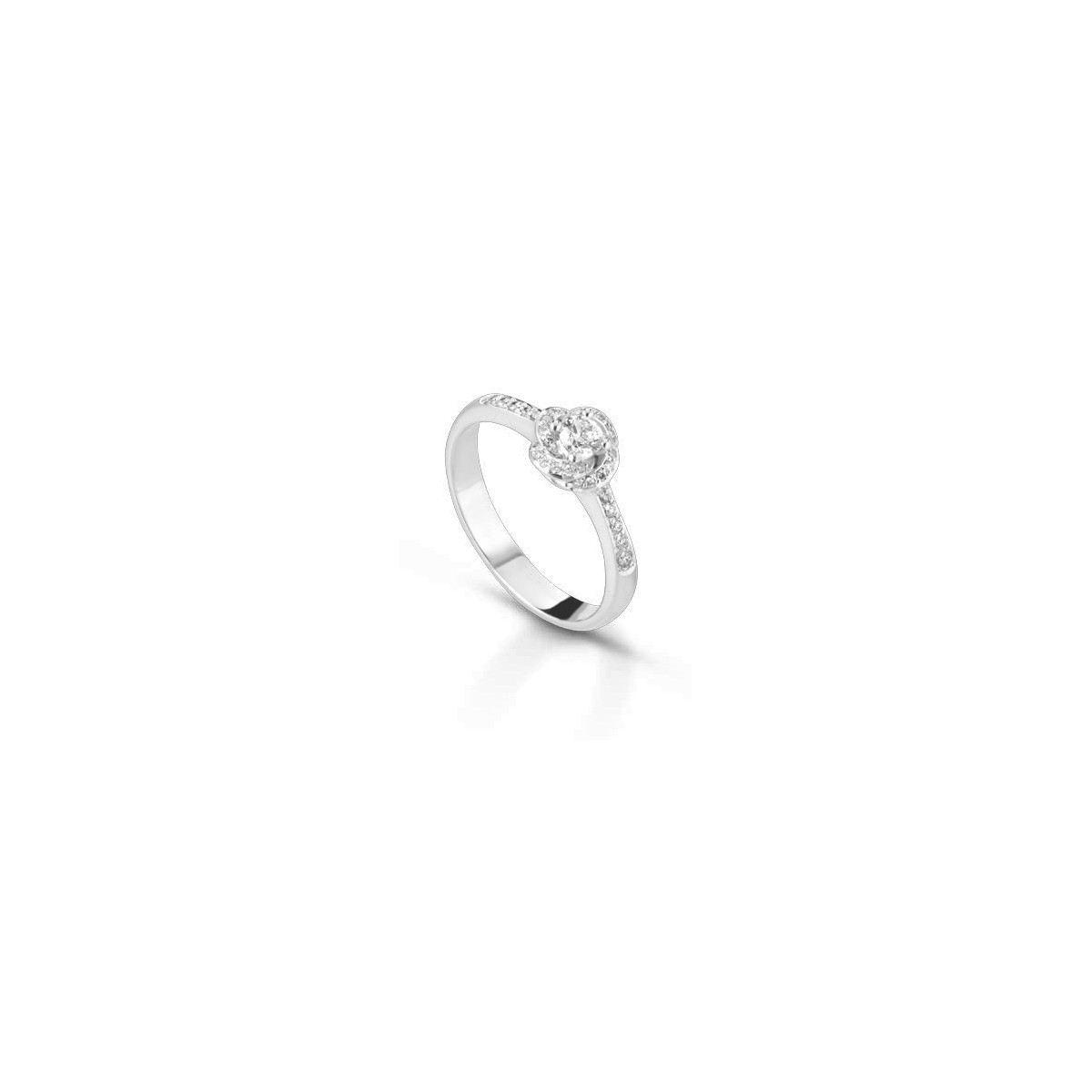 ANELLO FANTASIA IN ORO BIANCO 18 K CON DIAMANTI NATURALI E VVS