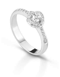 ANELLO FANTASIA IN ORO BIANCO 18 K CON DIAMANTI NATURALI E VVS