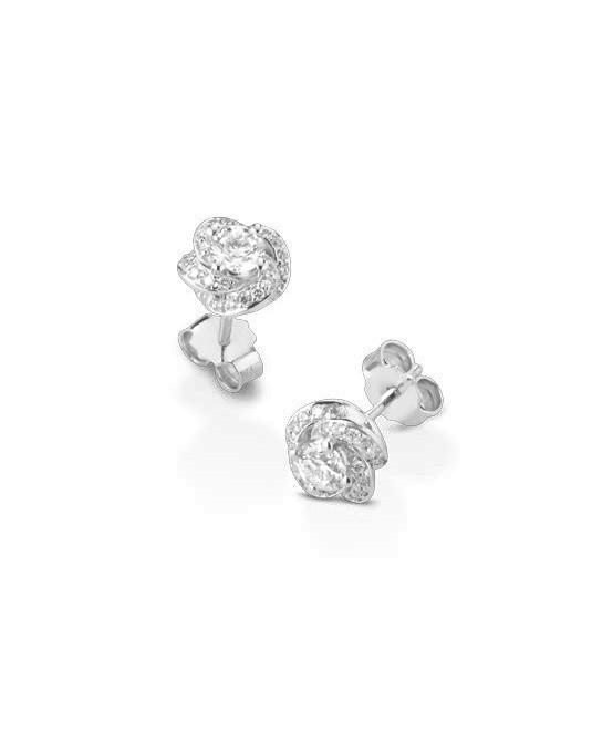 ORECCHINI FANTASIA IN ORO BIANCO 18 K CON DIAMANTI NATURALI E VVS