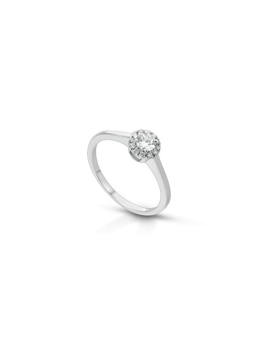 ANELLO FANTASIA IN ORO BIANCO 18 K CON DIAMANTI NATURALI E VVS