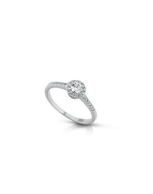 ANELLO FANTASIA IN ORO BIANCO 18 K CON DIAMANTI NATURALI E VVS