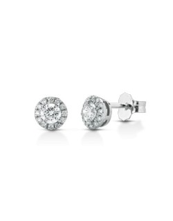 ORECCHINI FANTASIA IN ORO BIANCO 18 K CON DIAMANTI NATURALI E VVS