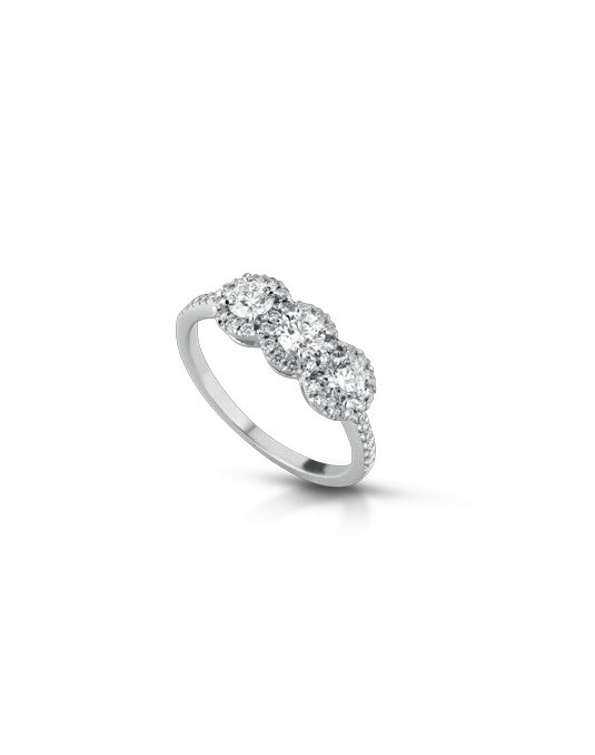 ANELLO FANTASIA IN ORO BIANCO 18 K CON DIAMANTI NATURALI E VVS