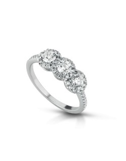 ANELLO FANTASIA IN ORO BIANCO 18 K CON DIAMANTI NATURALI E VVS