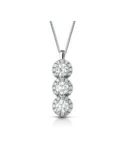 CIONDOLO FANTASIA IN ORO BIANCO 18 K CON DIAMANTI NATURALI E VVS